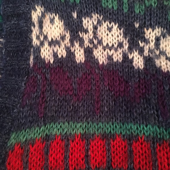 Cardigan sweater blue red green long sweater - Picture 4 of 4